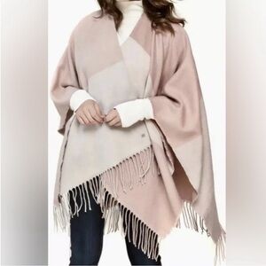 Soia & Kyo brown shrug poncho one size open front fringe